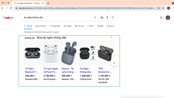 Vị trí hiển thị của Google Shopping Ads ở đâu?