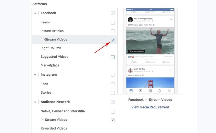 quảng cáo livestream trên facebook có tích xanh